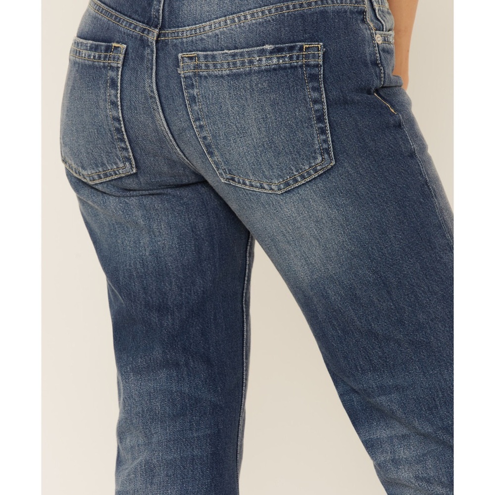 Free People Women's Straight Up Baggy Medium Wash High Rise Jeans #OB1463178 - Picture 2 of 12